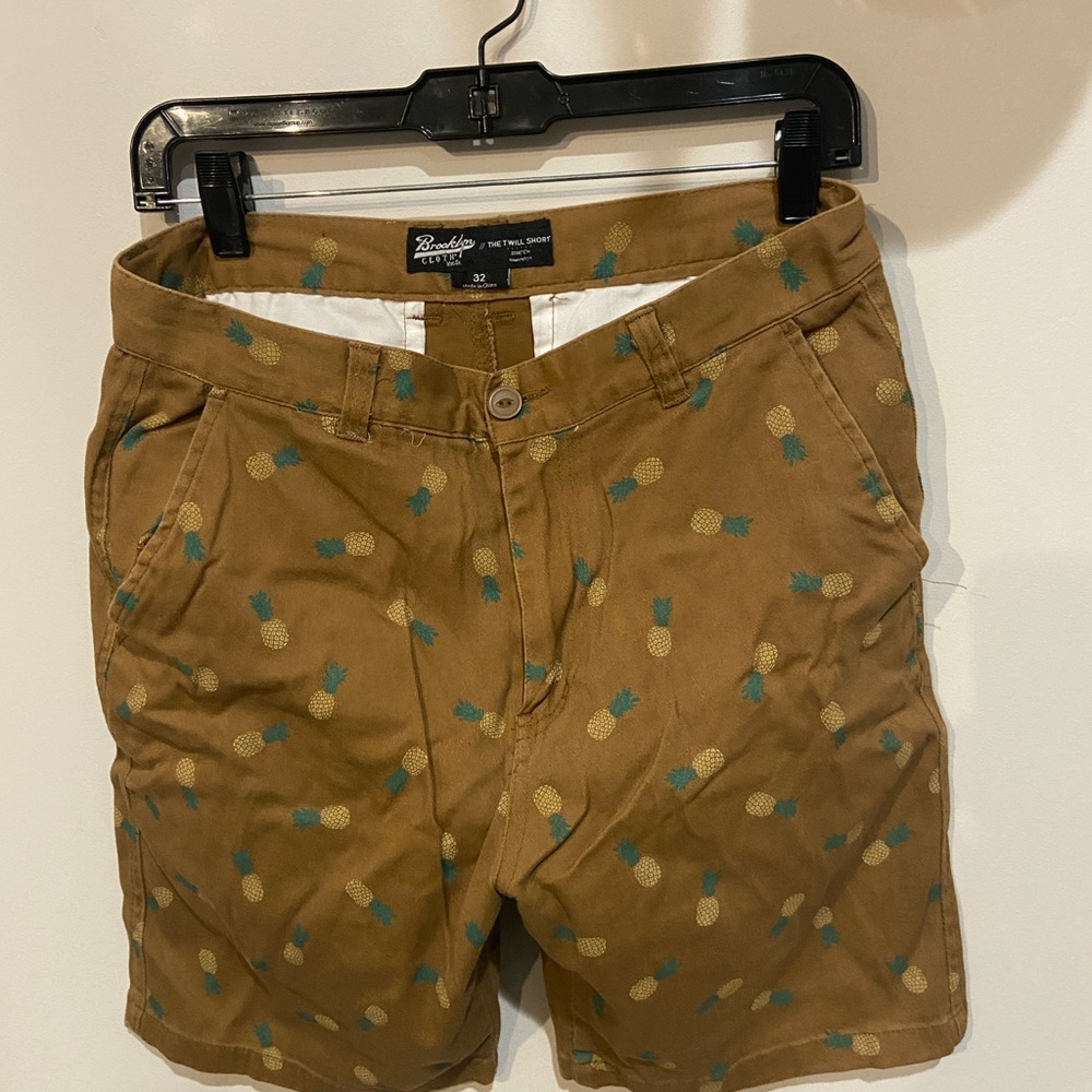 Brooklyn Cloth Tan Pineapple Print Shorts
